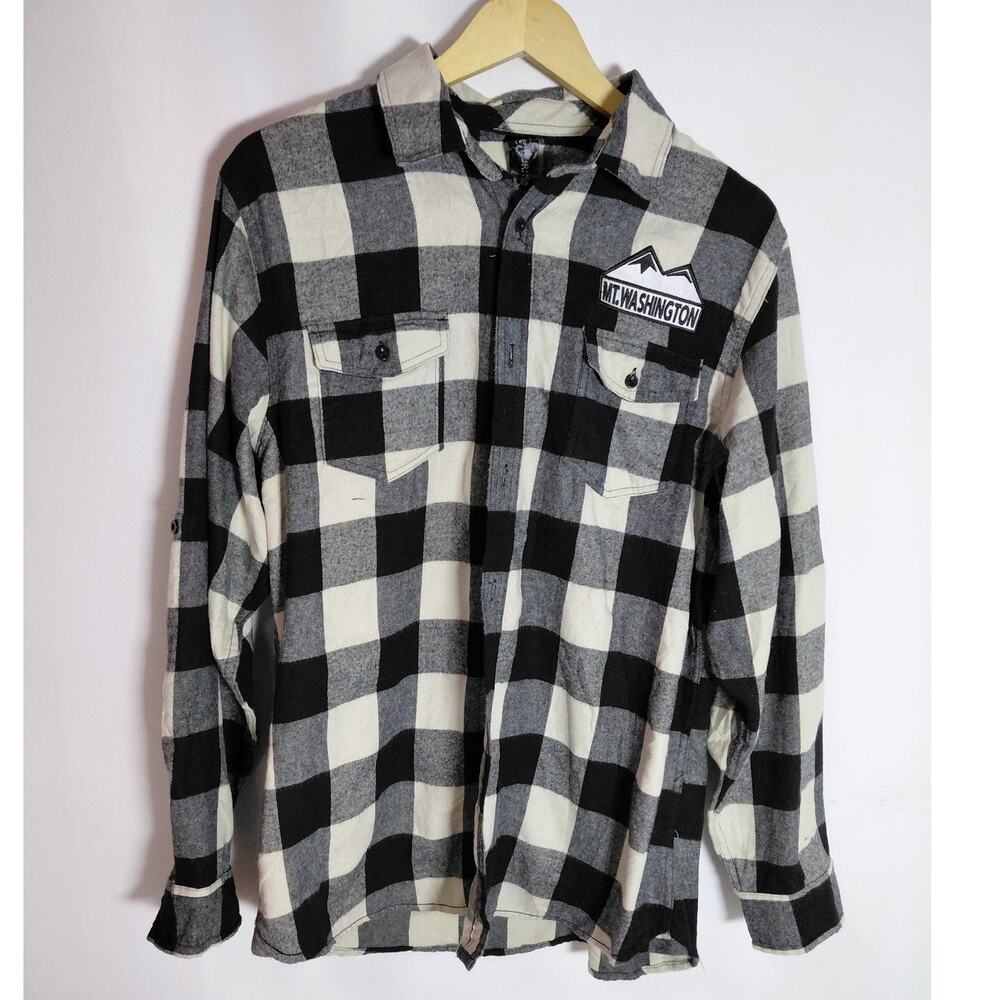 Burnside Plaid Flannel Shirt Sleeve Long Sleeve Men see measurements